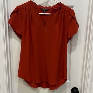 41 Hawthorn Rust V-Neck Blouse